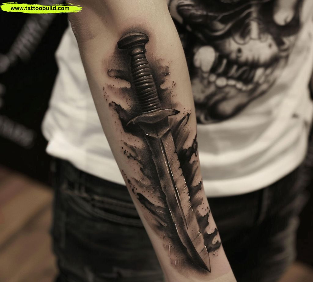 realistic blade tattoo