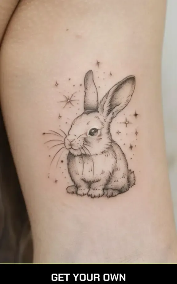 rabbit and sun tattoo