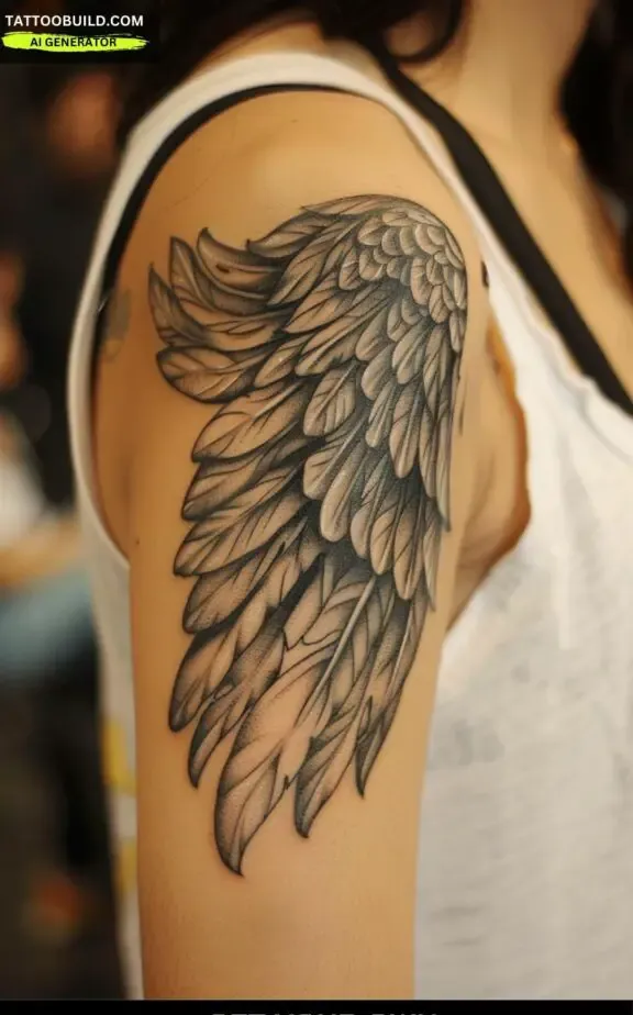 angel tattoo for women: angel feather
