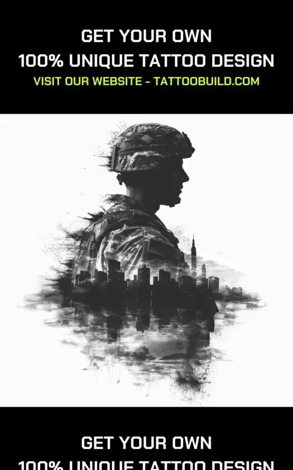 modern warrior tattoo idea