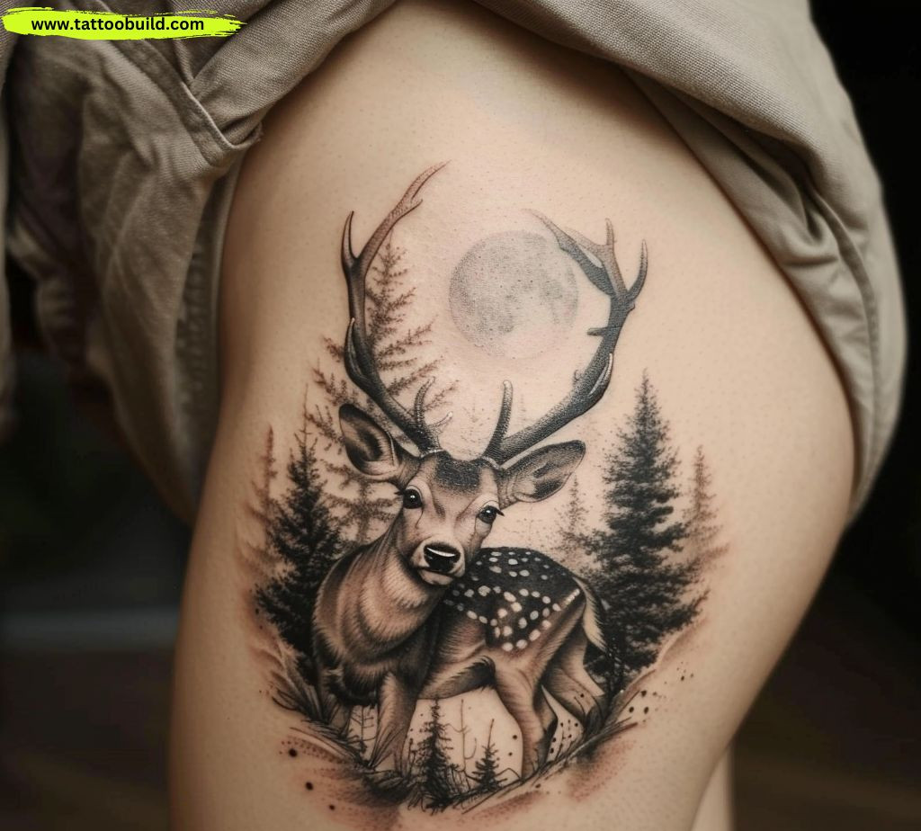 animal hip tattoo for women