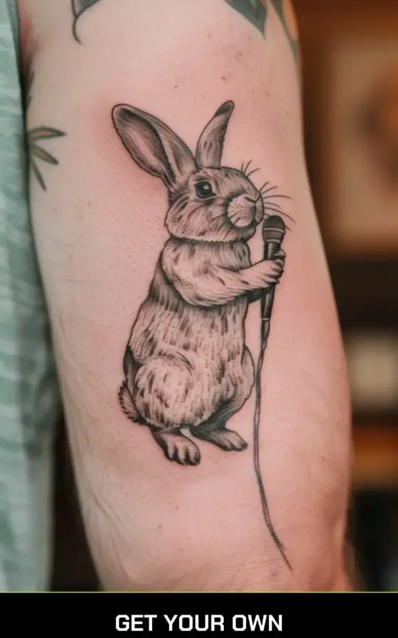 realistic rabbit tattoo