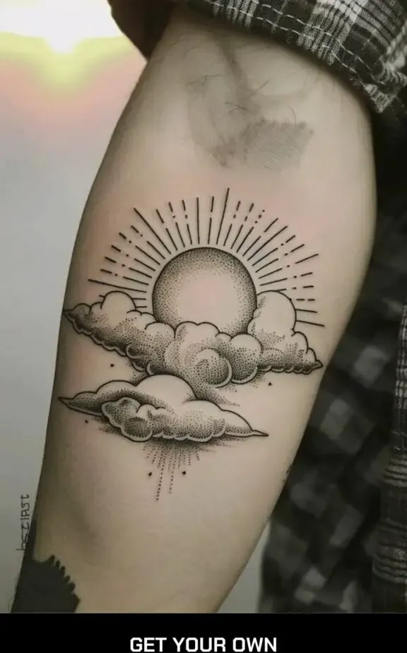 cloud and sun tattoo