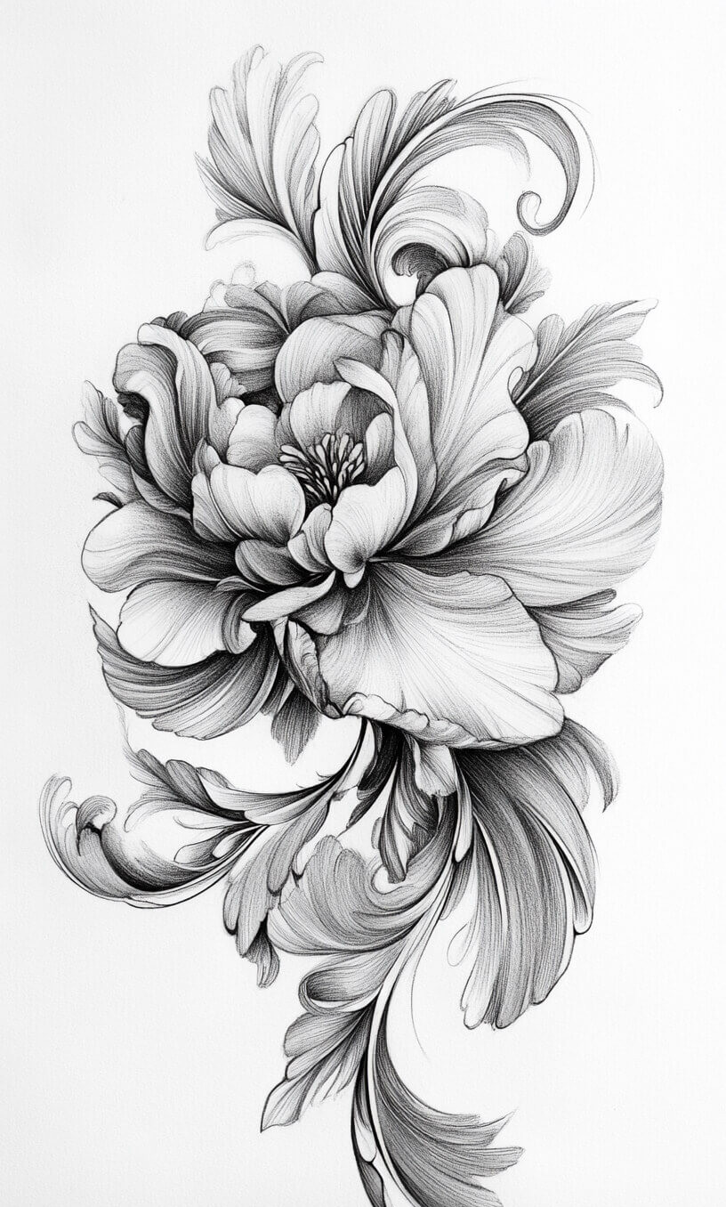 Flower Tattoo Drawings-10