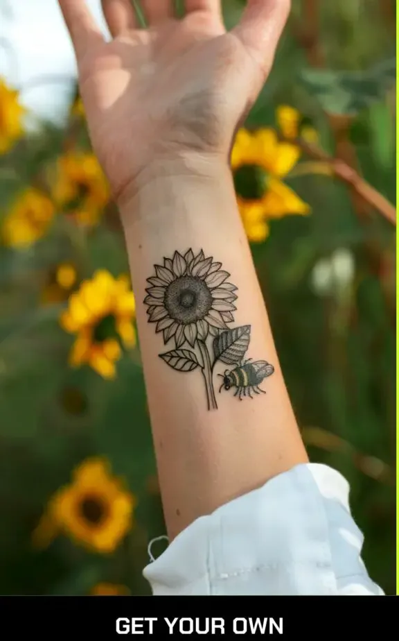 bee sunflower tattoo idea