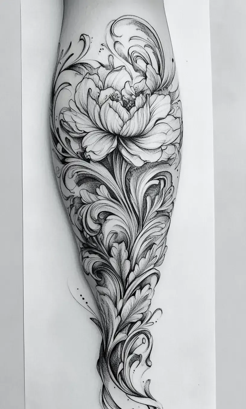 Leg Sleeve Tattoo Drawings-10