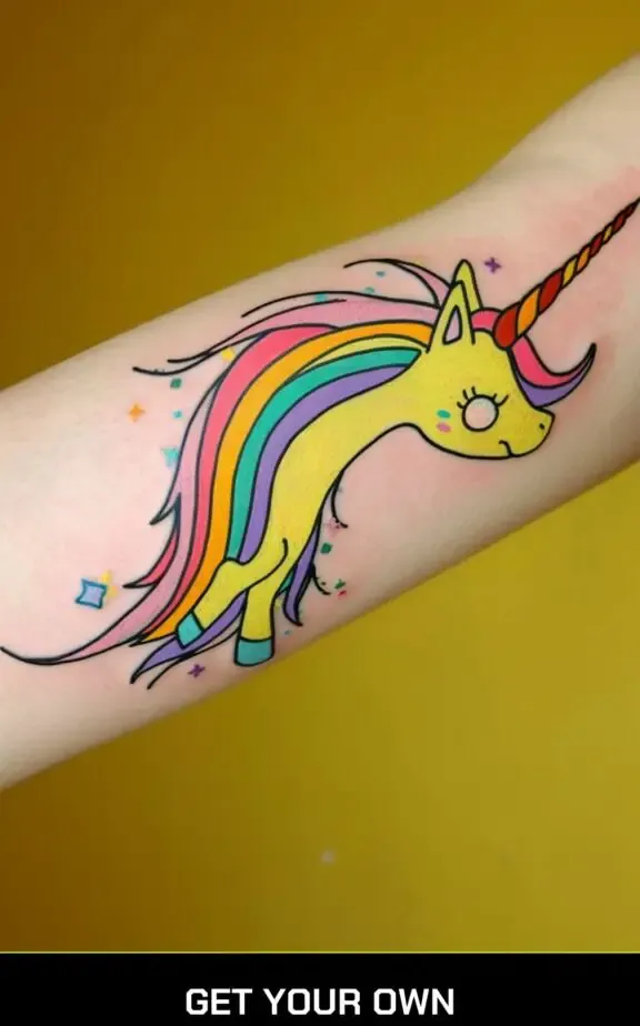 a tattoo of lady rainicorn from adventure time