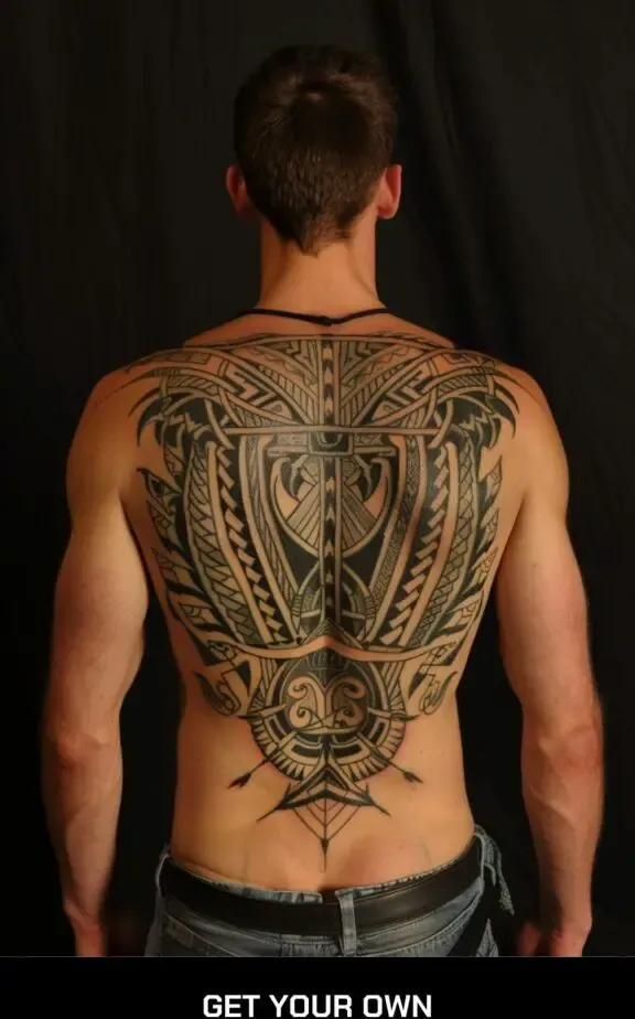 tribal back tattoo