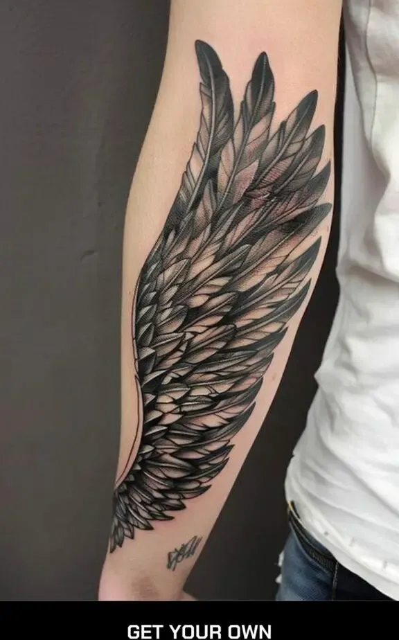 wing forearm tattoo design