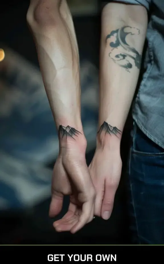 mountain tattoo for couples