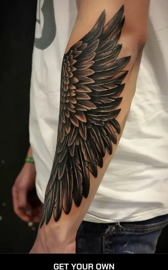 wing forearm tattoo design