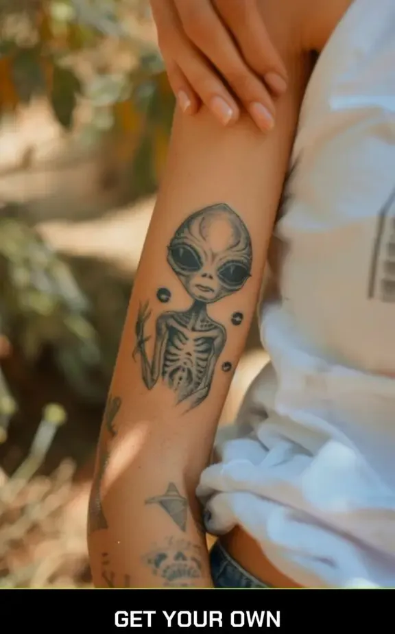 cute alien tattoo idea