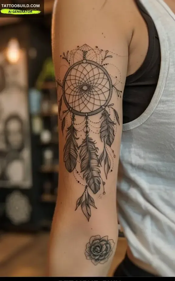 dreamcatcher shoulder tattoo 