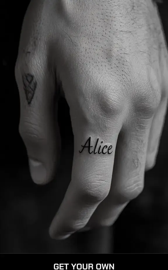 name wedding ring tattoo ideas