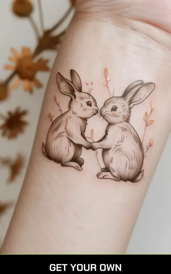 bunny couple tattoo idea