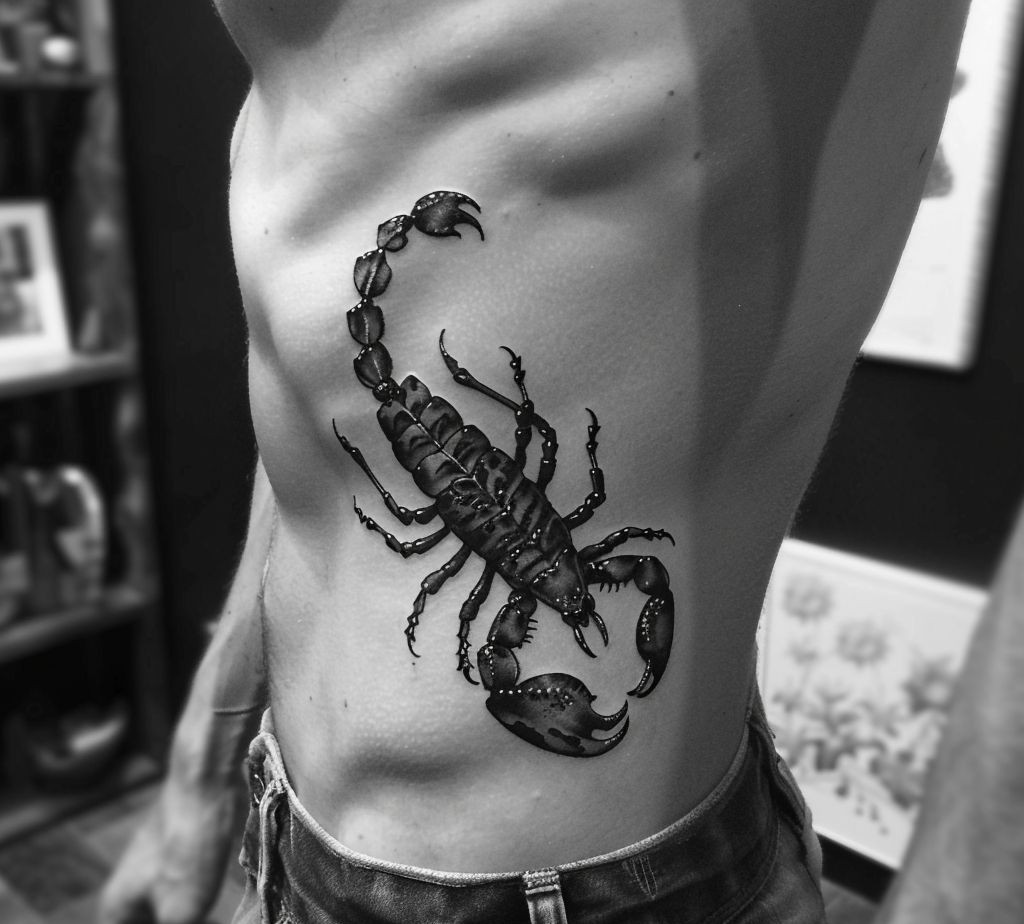 scorpion tattoo ribs guys