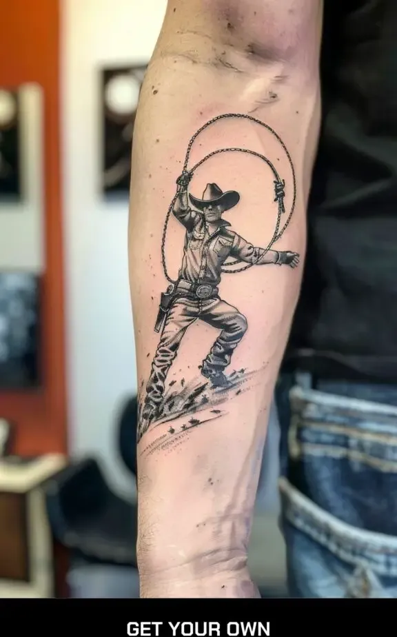 cowboy lasso tattoo
