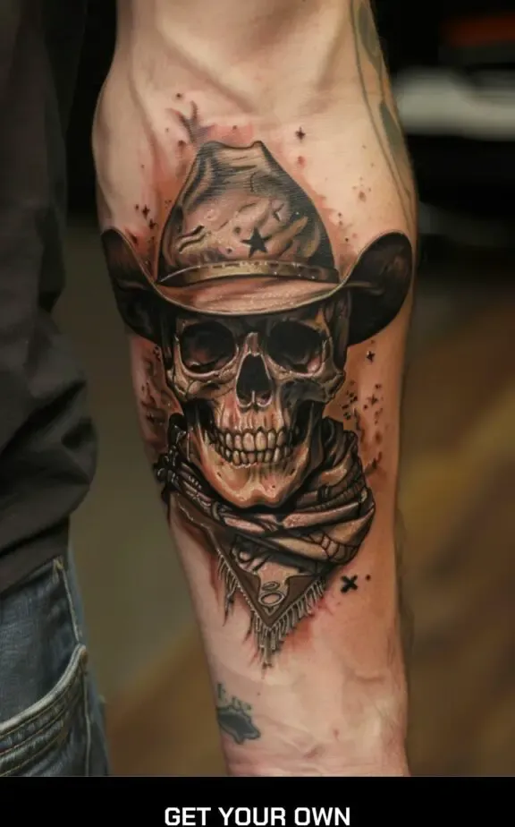 cowboy skull tattoo