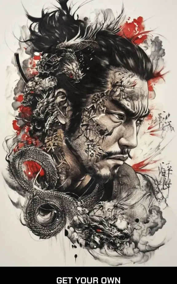 Yuzuka stencil tattoo design