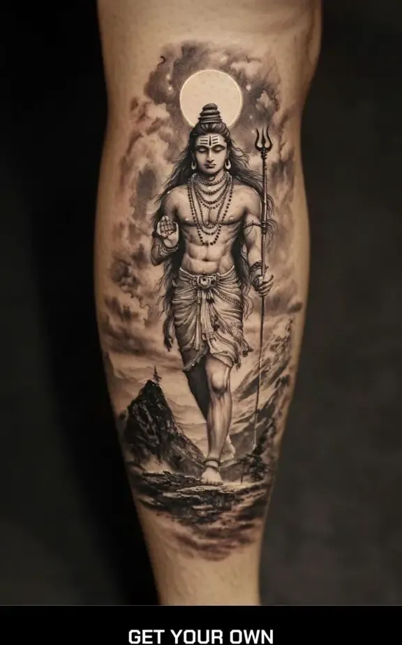 shiva and mountain tattoo