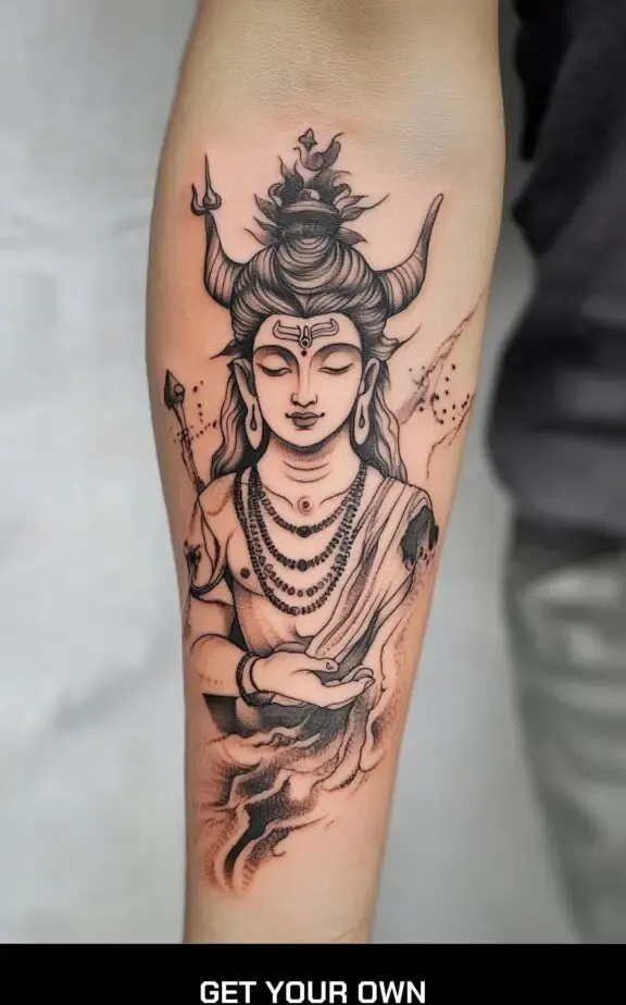 shiva and cow tattoo