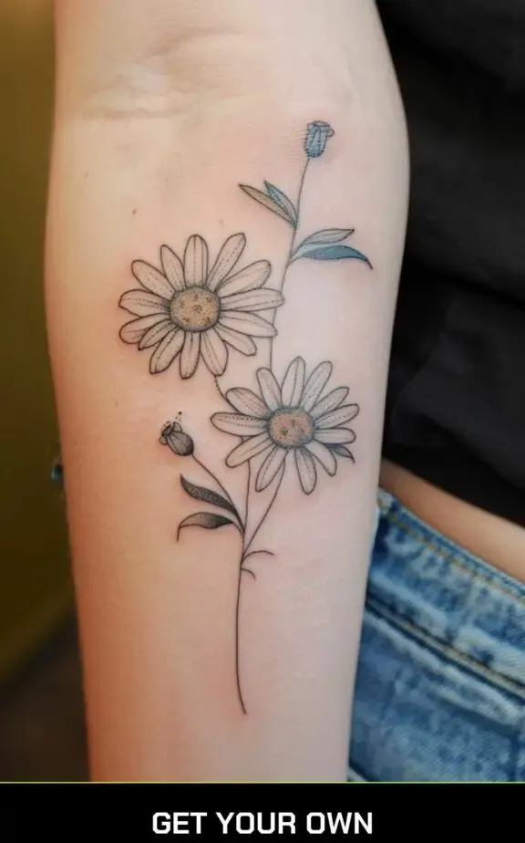 simple daisy flower tattoo idea