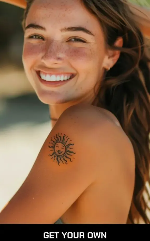 sun shine beach tattoo ideas