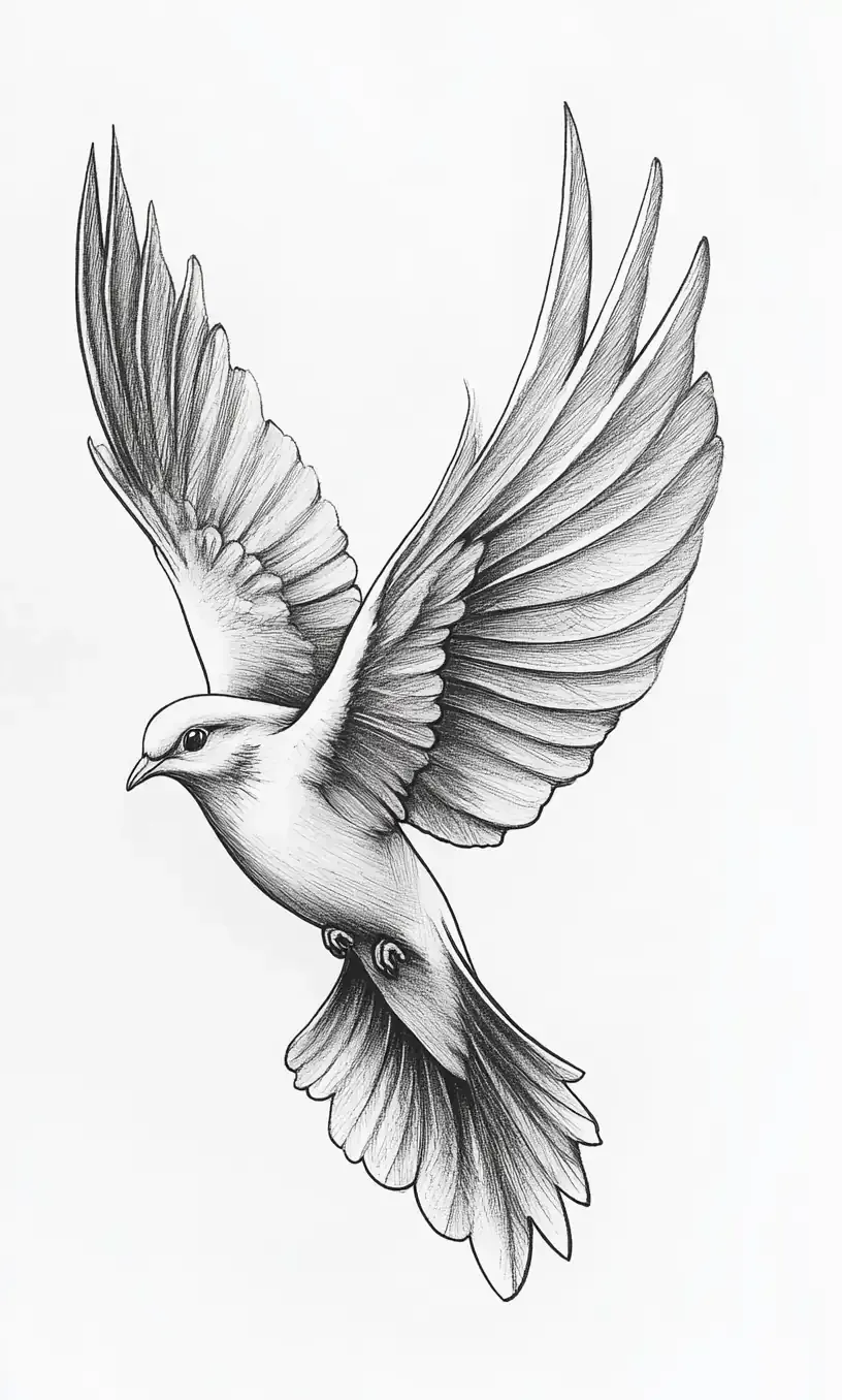 Dove Tattoo Drawing-2