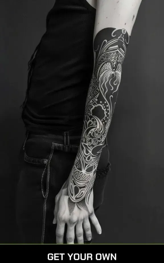 abstract pattern blackwork tattoo