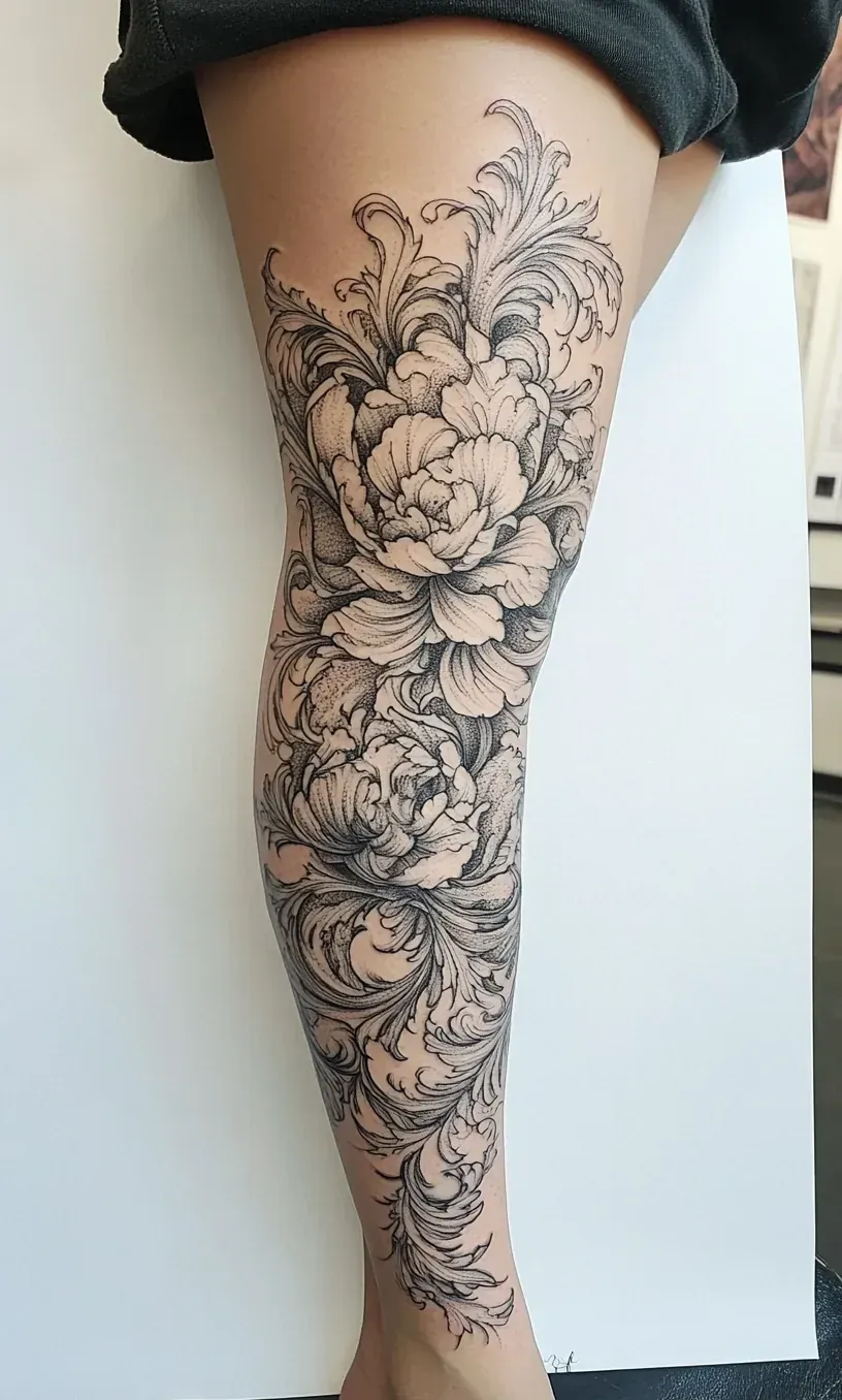 Leg Sleeve Tattoo Drawings-12
