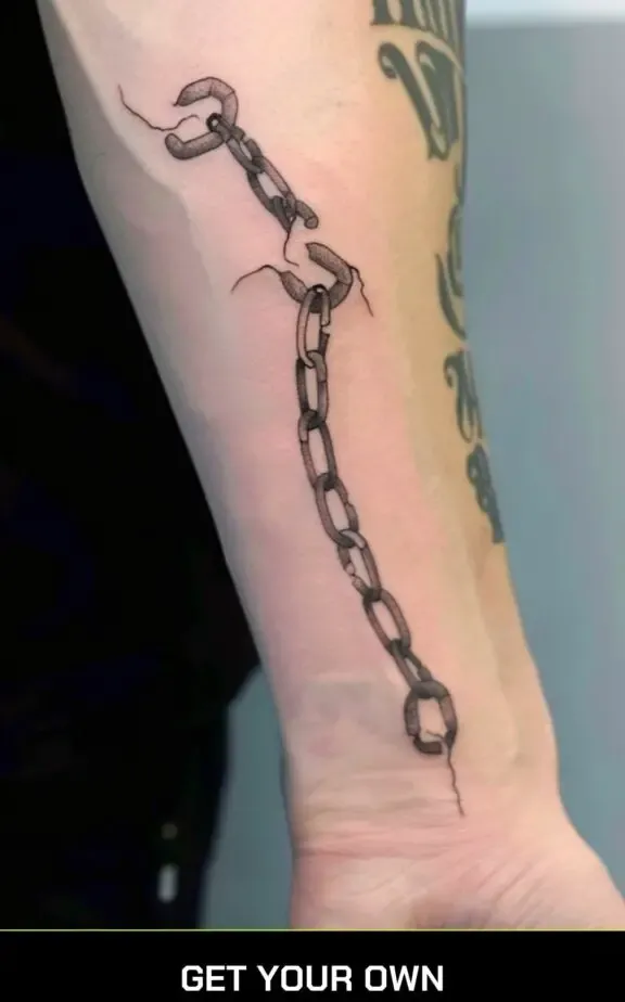 broken  chains tattoo idea