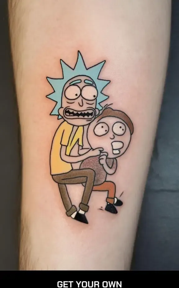 Rick and morty anime tattoo