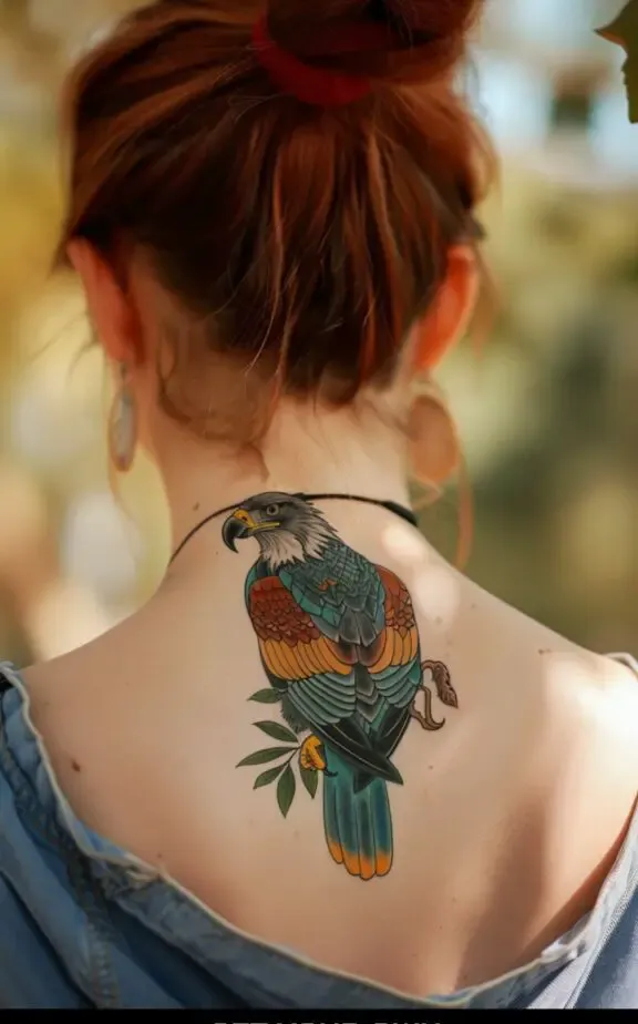 water color eagle tattoo for females