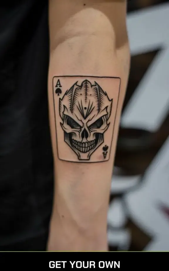 skull and ace tattoo idea