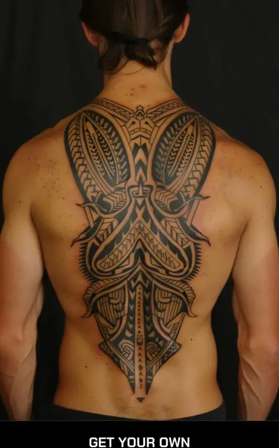 tribal back tattoo