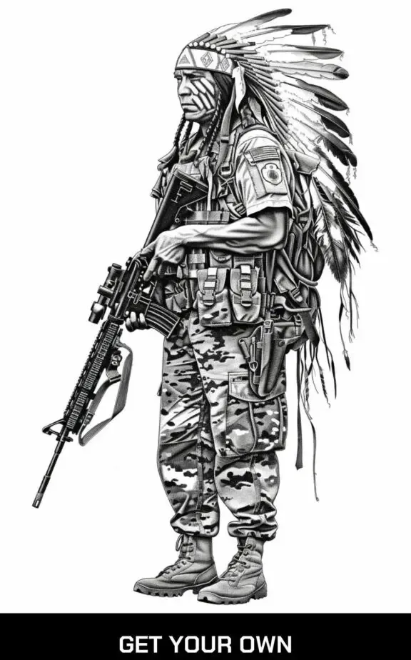 native american warrior tattoo design idea