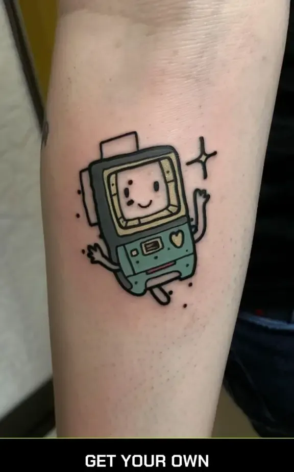 a tattoo of BMO from adventure time