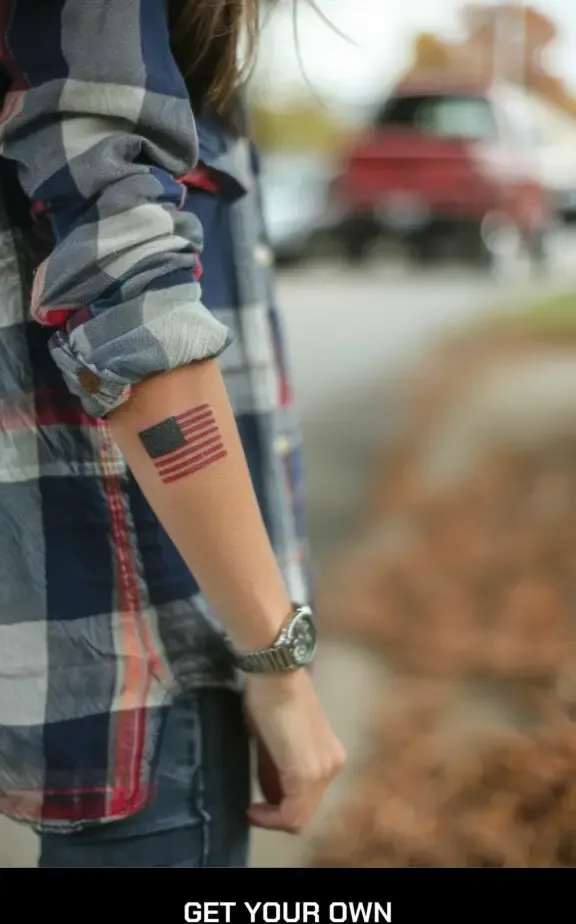 minimalist American flag tattoo