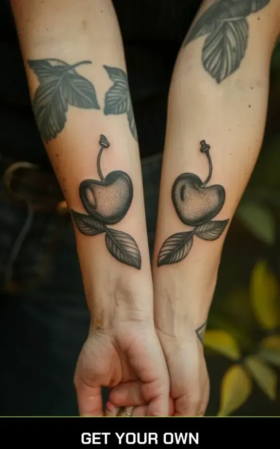 realistic cherry arm tattoo ideas