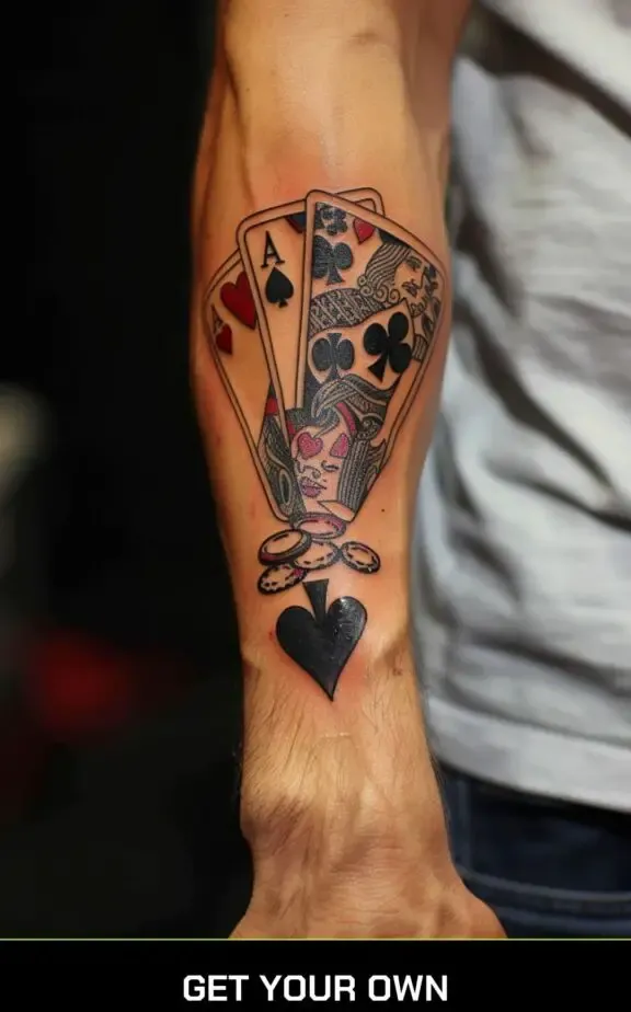 royal flush poker tattoo