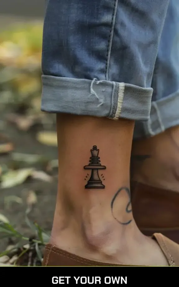 chess ankle tattoo