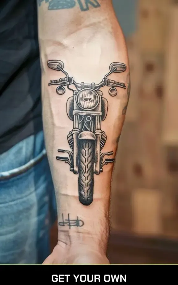 motorcycle headlight tattoo