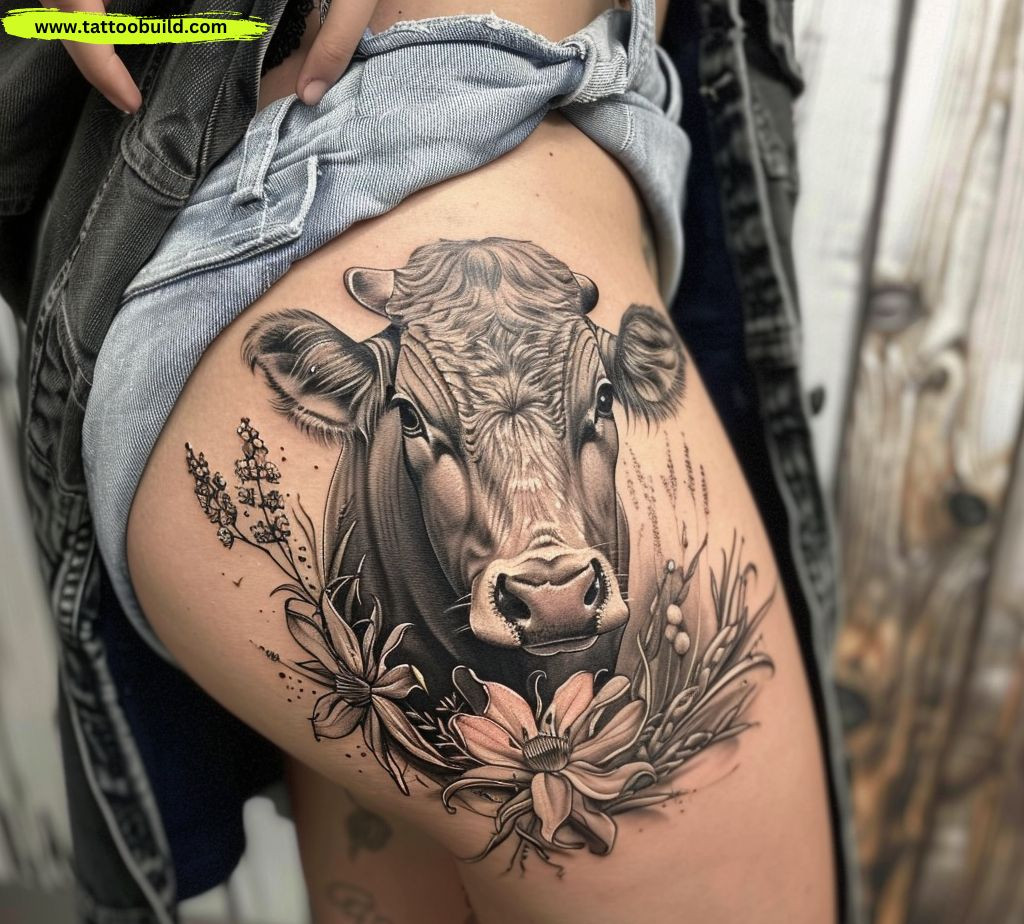 realistic hip tattoo for women