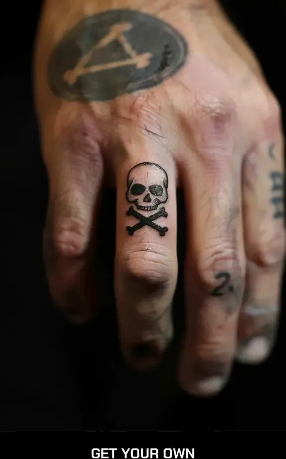 skull finger tattoo design