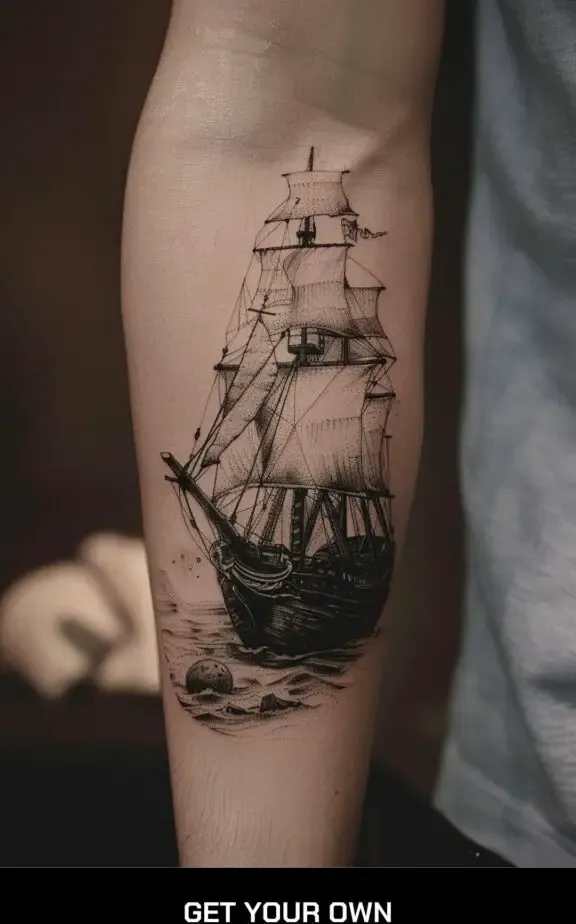 pirate ship tattoo