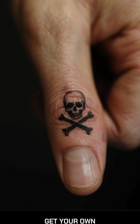 skull finger tattoo design