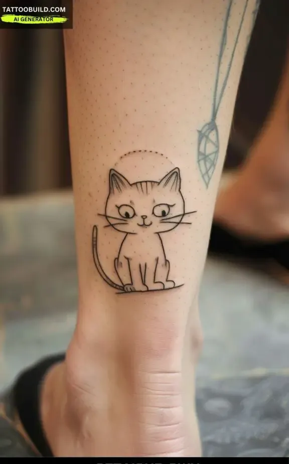 cute little kitten tattoos for females