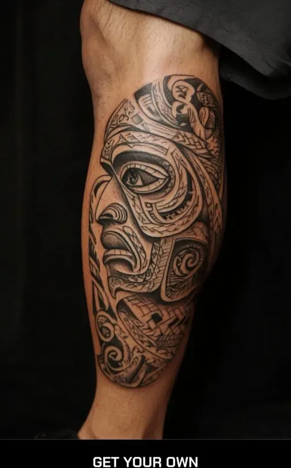 maori leg tattoo