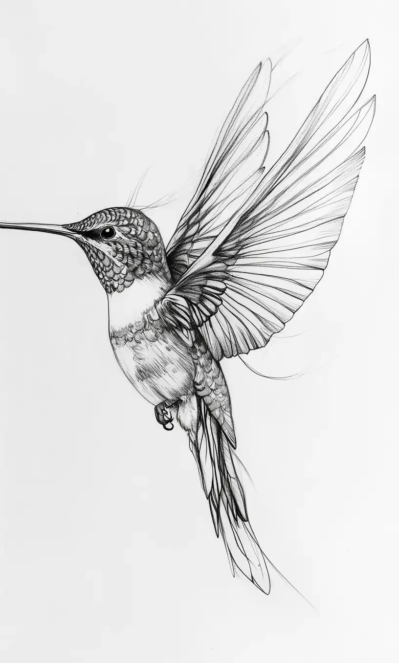 Hummingbird Tattoo Drawing-2
