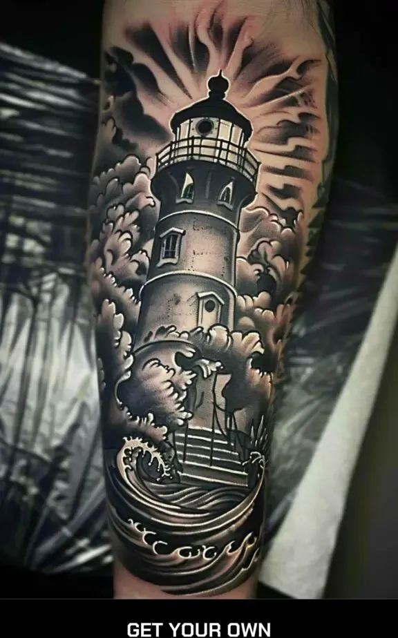 lighthouse arm tattoo